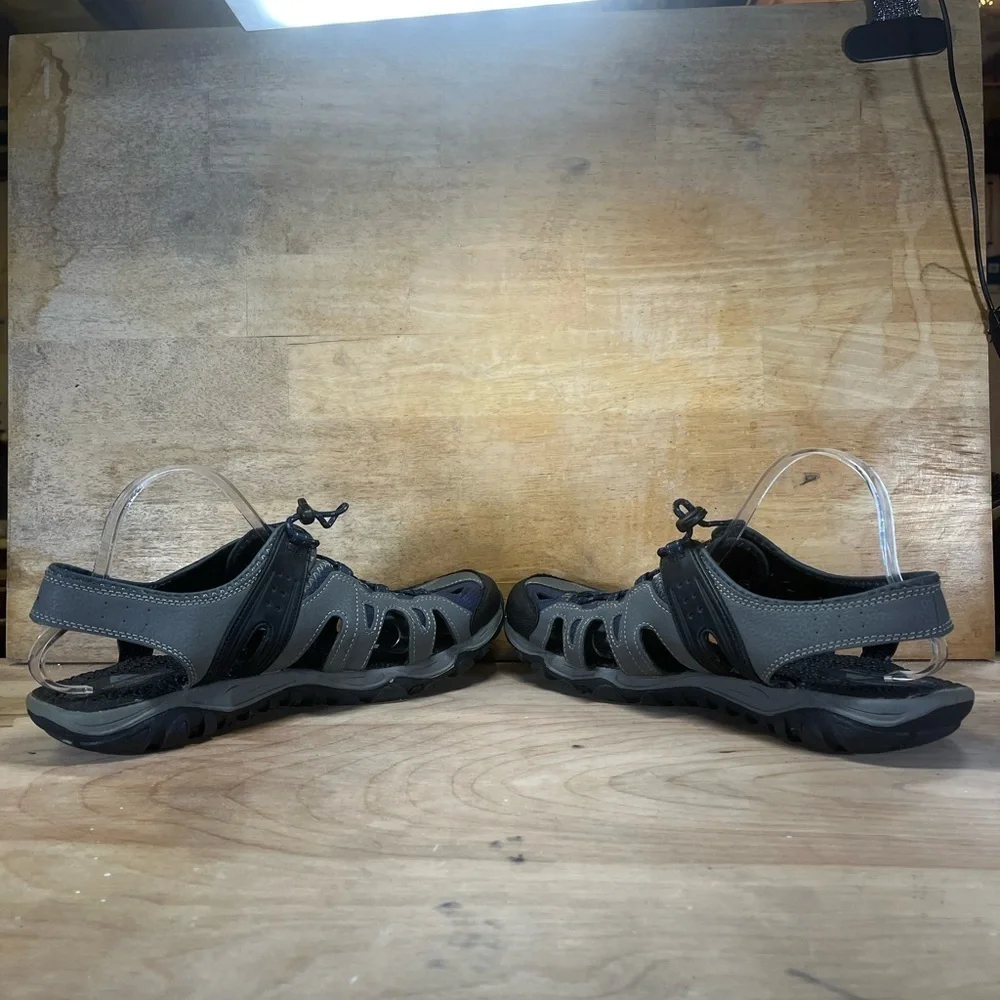 Ozark Trail Mens Size 13 Faux Leather Closed Toe Outdoor Sandals Gray Blue